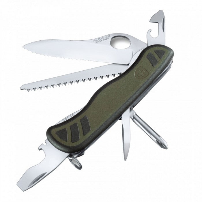 Briceag Multifunctional Victorinox, Swiss Soldier's Knife 08, 11.10cm, Green/Black, Blister
