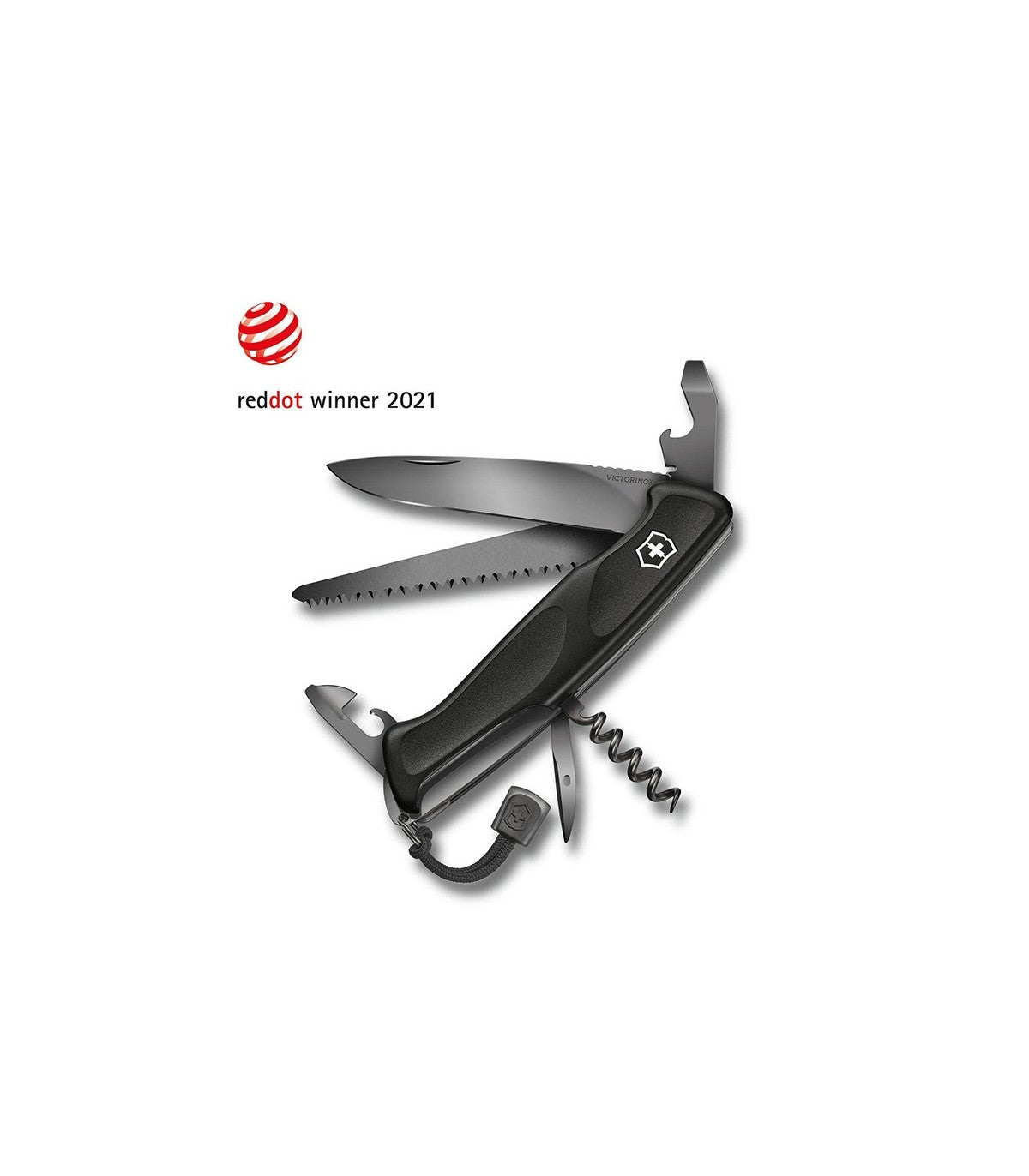 Briceag Victorinox Multifunctional Victorinox Ranger 55 Grip Onyx Black, 13 cm, Negru