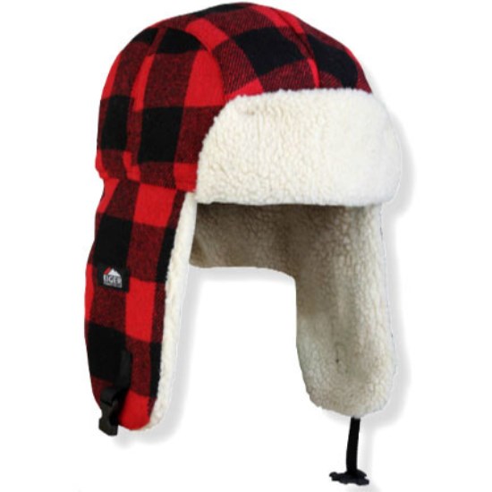 CACIULA EIGER FLEECE NEGRU/ROSU CU URECHI/