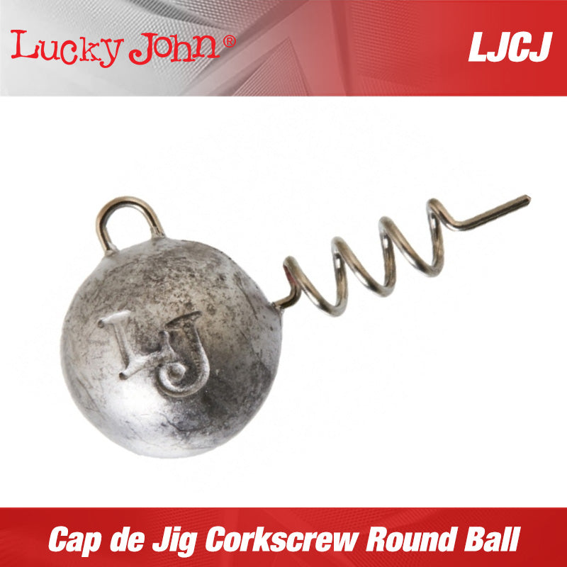 CAP DE JIG LUCKY JOHN CORKSCREW ROUND BALL JIG HEAD