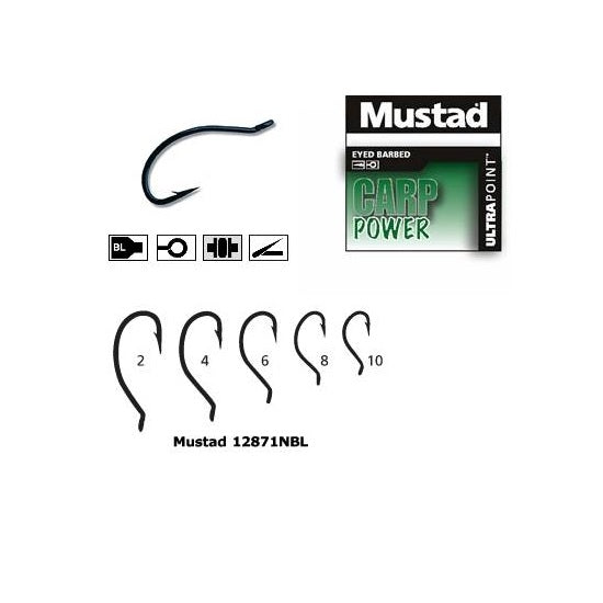 CARLIG MUSTAD NEGRU FORJAT OCHI REVERS 10BUC./PLIC