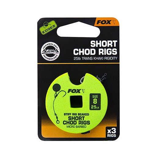 CARLIGE LEGATE FOX Edge Armapoint stiff rig beaked Chod rigs 25b sz8 SHORT 3BUC