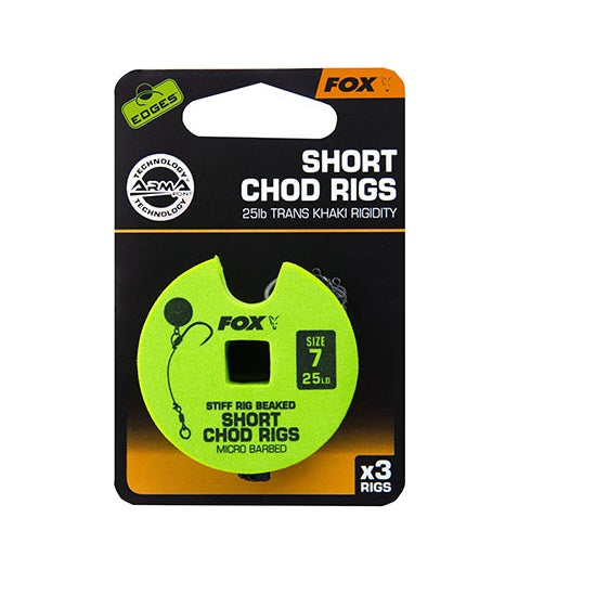CARLIGE LEGATE FOX Edge Armapoint stiff rig beaked Chod rigs 25lb sz7 SHORT 3BUC
