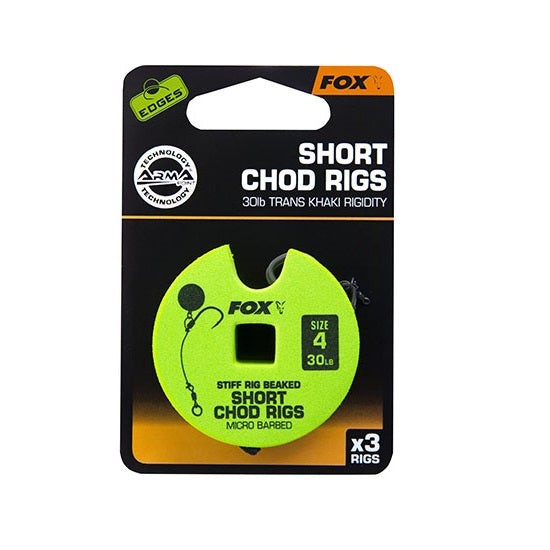 CARLIGE LEGATE FOX Edge Armapoint stiff rig beaked Chod rigs 30lb sz4 SHORT 3BUC