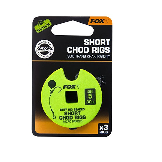 CARLIGE LEGATE FOX Edge Armapoint stiff rig beaked Chod rigs 30lb sz5 SHORT 3BUC