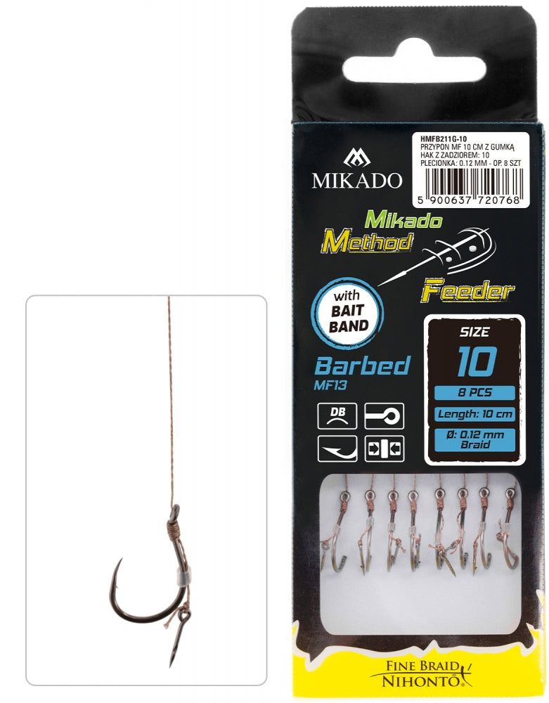 CARLIGE LEGATE MIKADO METHOD FEEDER FINE BRAID MF13 BARBED WITH SPIKE 8BUC/PLIC