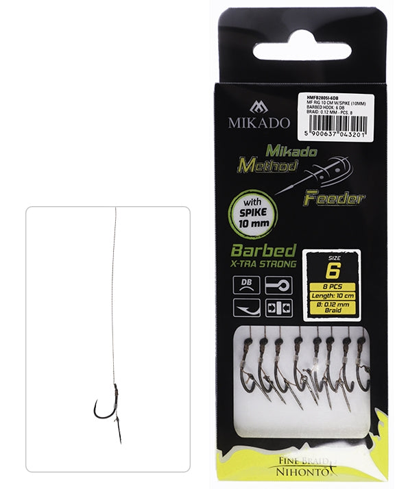 CARLIGE LEGATE MIKADO METHOD FEEDER RIG BARBED X-TRA STRONG WITH SPIKE 8BUC/PLIC