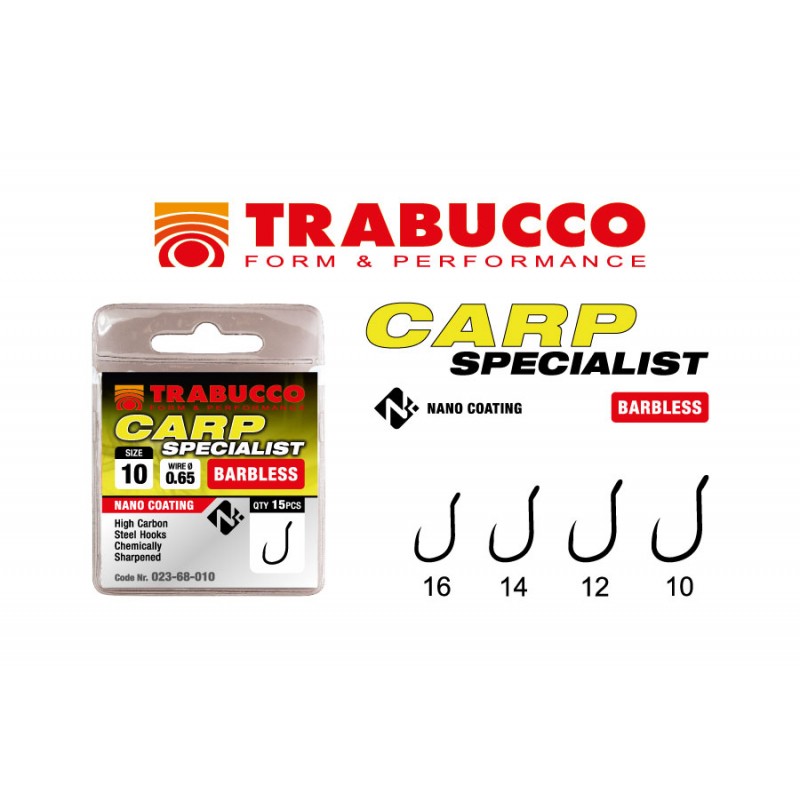 CARLIGE TRABUCCO CARP SPECIALIST BARBLESS EYE 15buc/plic