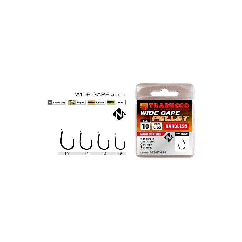 CARLIGE TRABUCCO WIDE GAPE PELLET BARBLESS 15buc/plic