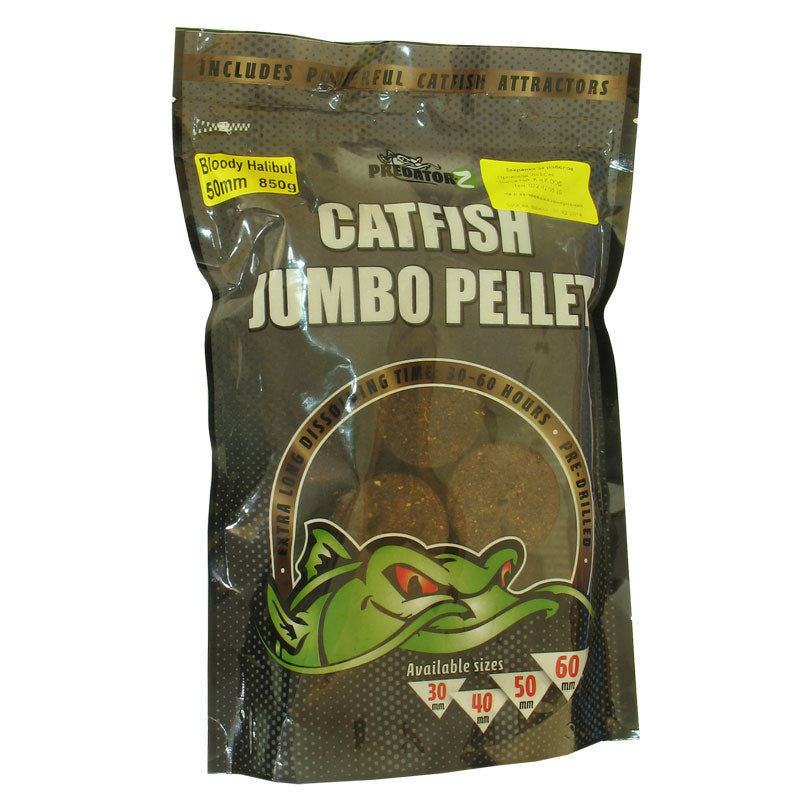 CATFISH CARP ZOOM JUMBO PELLET 30MM 850GR BLOODY HALIBUT