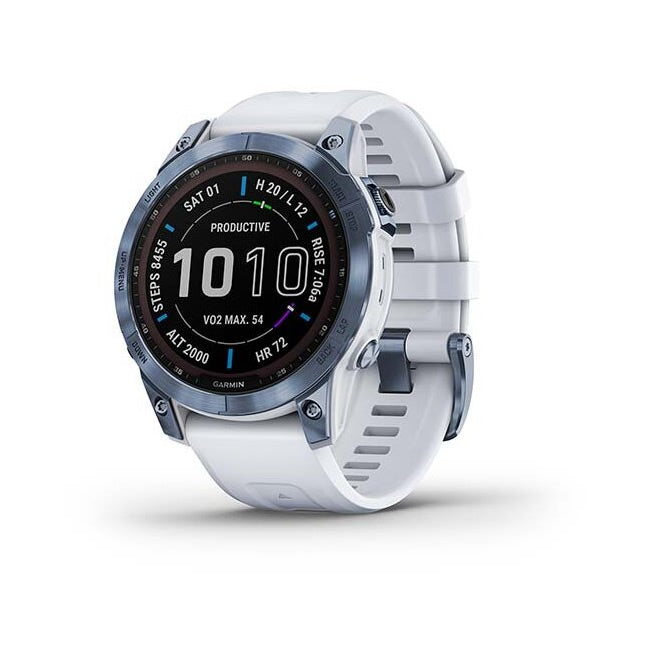 CEAS  GARMIN  FENIX 7 SAPPHIRE SOLAR MINERAL BLUE TI/WHITE 47MM