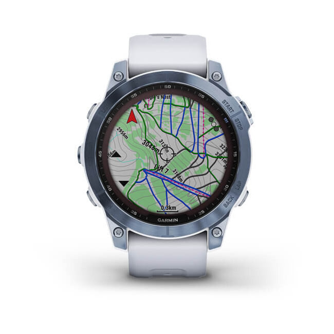 CEAS  GARMIN  FENIX 7 SAPPHIRE SOLAR MINERAL BLUE TI/WHITE 47MM