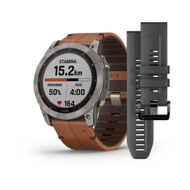 CEAS  GARMIN  FENIX 7X SAPPHIRE SOLAR TITAN/PIELE 51MM