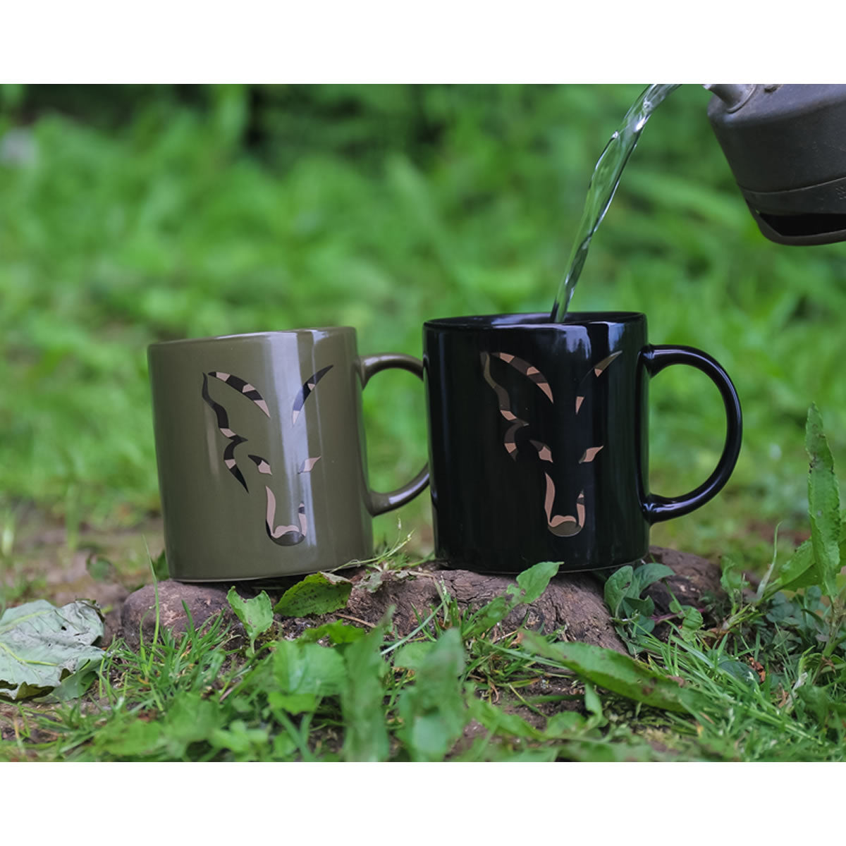 Cana Fox Black &amp; Camo Head  Ceramic Mug 350ml
