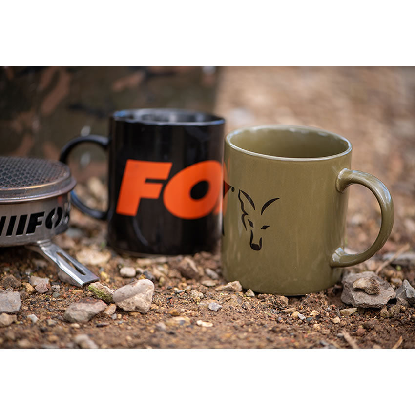 Cana Fox Collection Green &amp; Black Logo Ceramic Mug 350ml