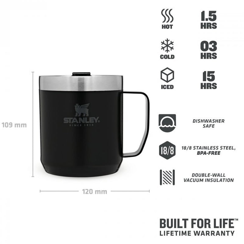 Cana Termoizolanta STANLEY The Legendary Camp Mug 0.35L / 12oz, Matte Black Pebble