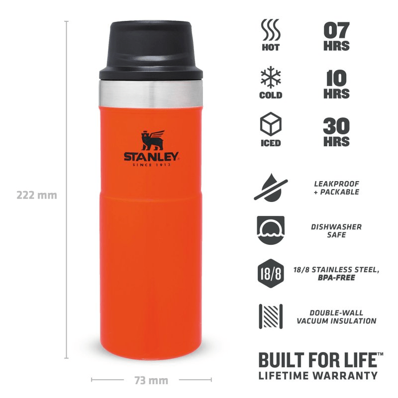 Cana Termoizolanta Stanley, The Trigger-Action Travel Mug, Blaze Orange, 0.47L