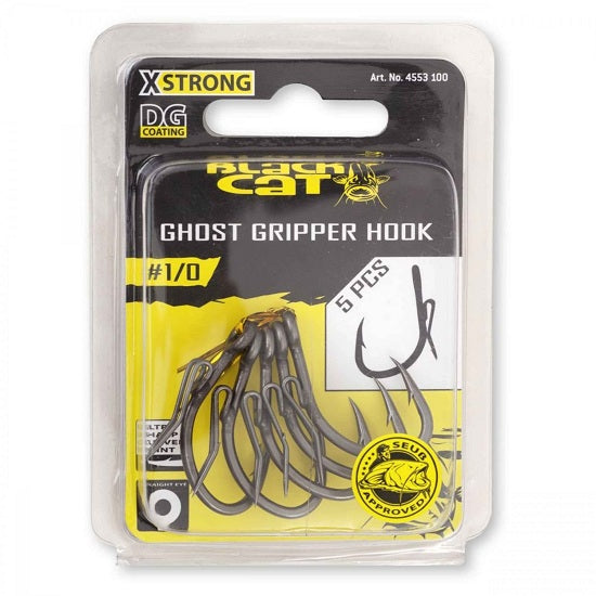 Carlig Black Cat No.2/0 Ghost Gripper Hook DG Coating