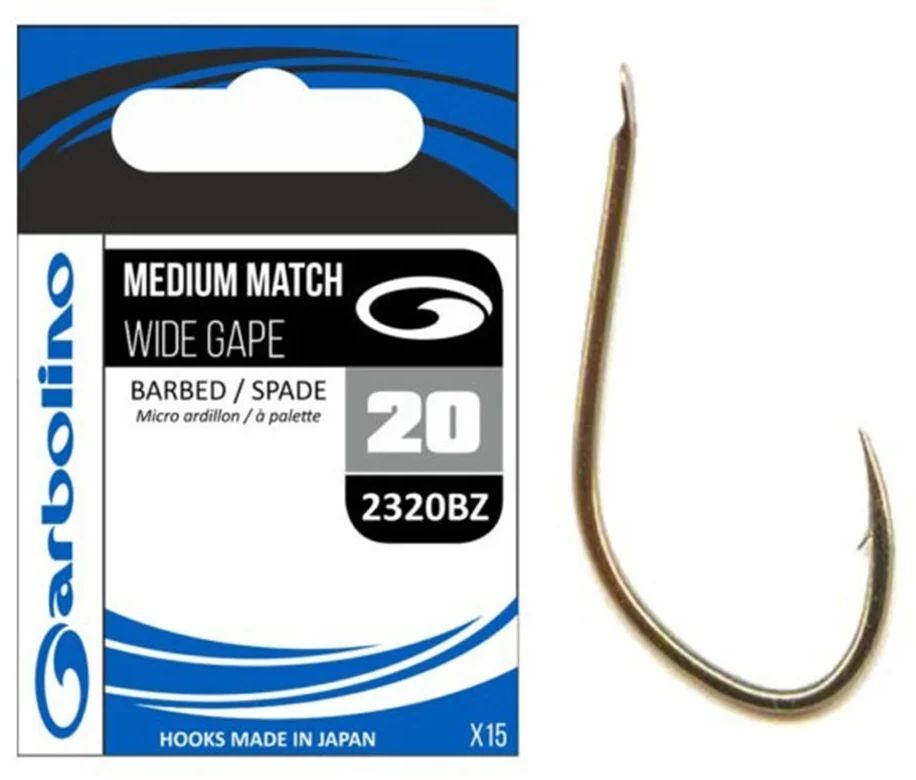 Carlig GARBOLINO Medium Match Wide Gape 2320BZ, Nr.12, 15buc/pac
