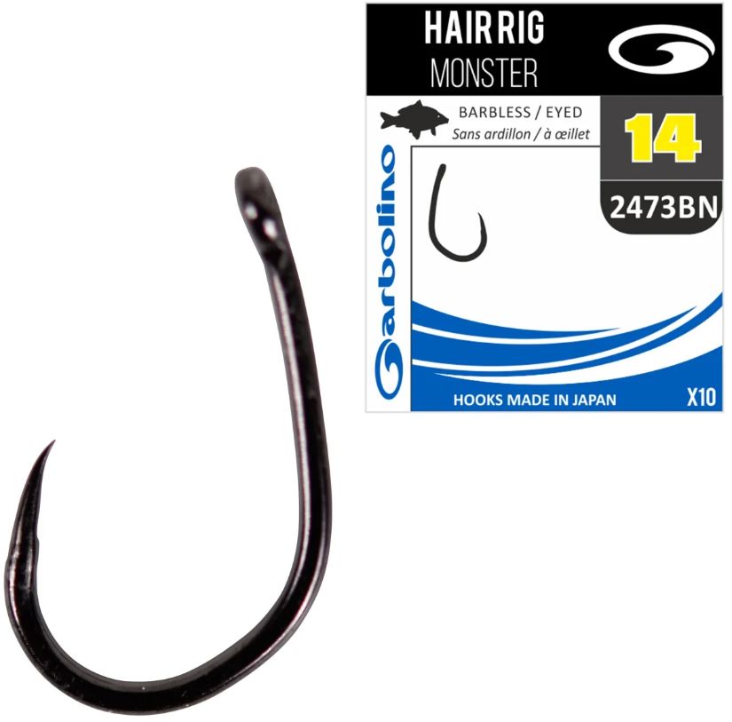 Carlig Garbolino Hair Rig Monster 2473 Barbless 10buc/pac