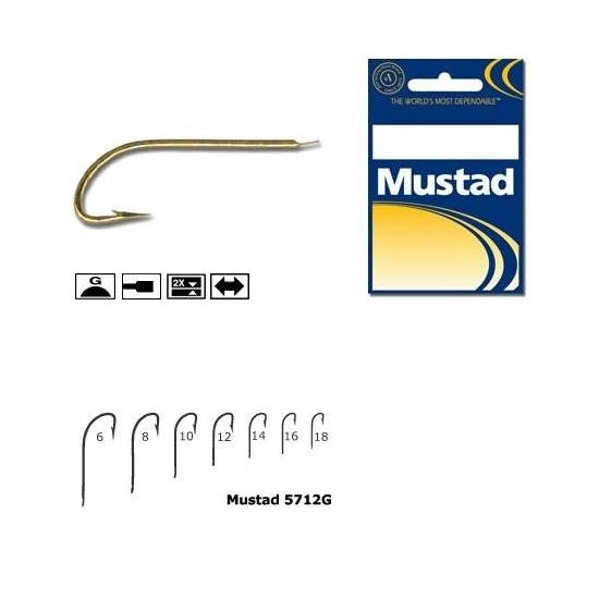 Carlig Mustad Crystal M5712G, Tija Lunga, Auriu, 10buc/plic