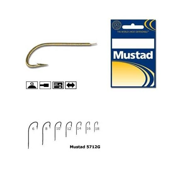 Carlig Mustad Crystal M5712G Tija Lunga Auriu 10buc/plic