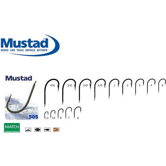 Carlig Mustad M505 Revers, Negru Mat, 10buc/plic
