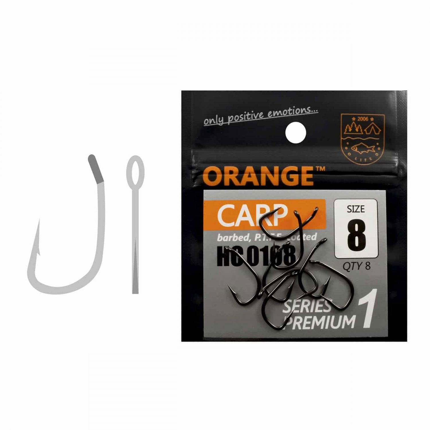 Carlig Orange Carp Hook Series 1 nr.8 8buc/plic