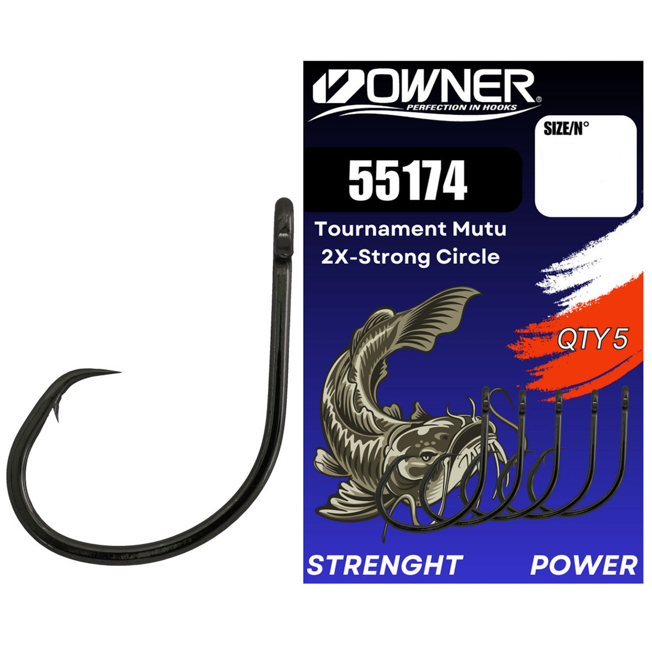 Carlig Owner Amaz 55174 Tournament Mutu 2X-Strong Circle 5buc/pac