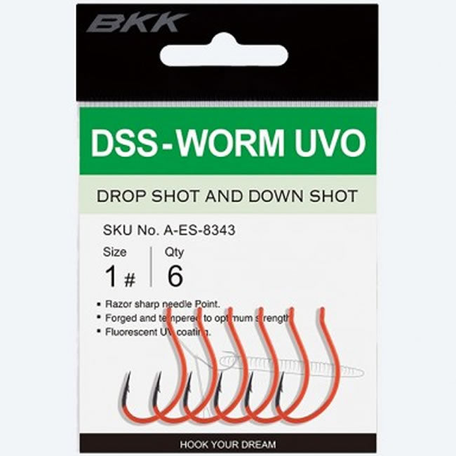 Carlige BKK DSS-Worm UVO Drop Shot - Split Shot