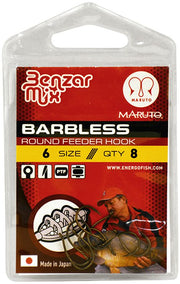 Carlige Benzar Barbless Round Feeder 8buc/plic