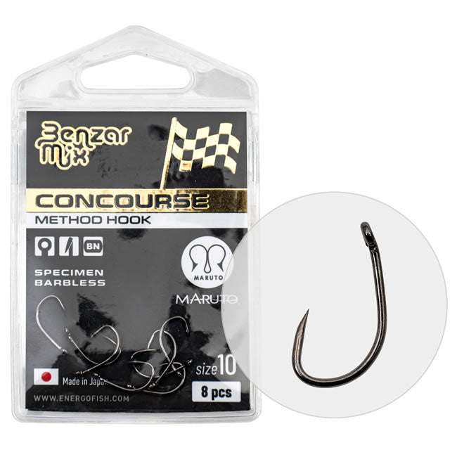 Carlige Benzar Mix Concourse Method Specimen Barbless 8buc/plic