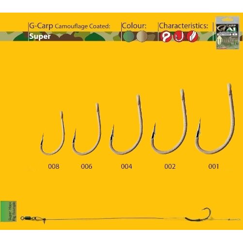 Carlige Crap Gamakatsu A1 G-CARP Sand Super nr.6 10buc/plic