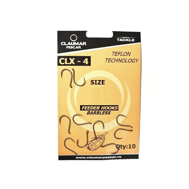 Carlige Feeder Claumar CLX-4 Barbless (Fara Barbeta) Teflon Technology 10Buc/Plic