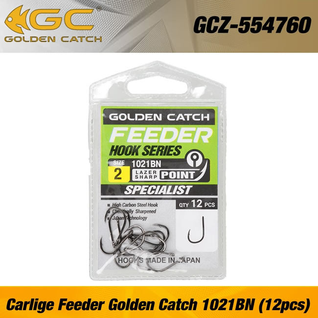 Carlige Feeder Golden Catch 1021BN Nr 11, 12buc