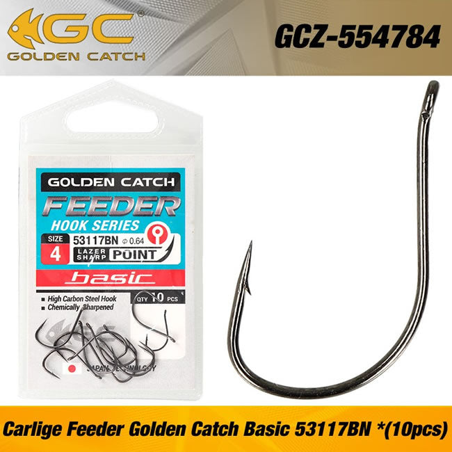 Carlige Feeder Golden Catch Basic 53117BN Nr 6, 10buc
