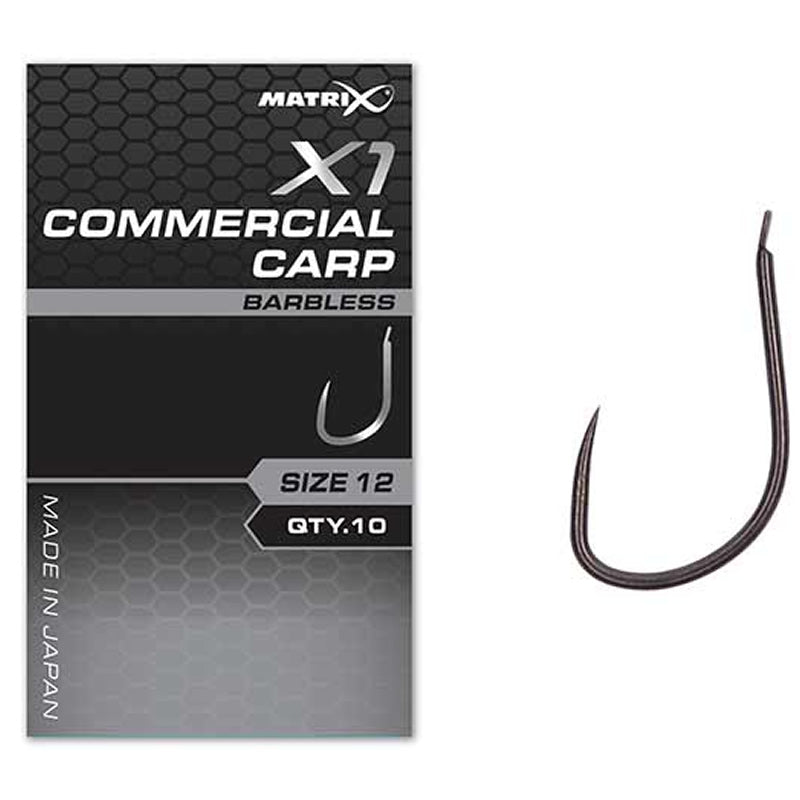 Carlige Feeder MATRIX X1 Commercial Carp Hooks Barbless 10buc/pac