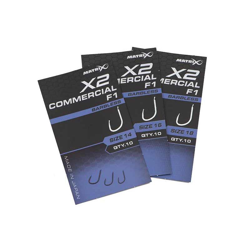 Carlige Feeder MATRIX X2 Commercial F1 Barbless 10buc/pac