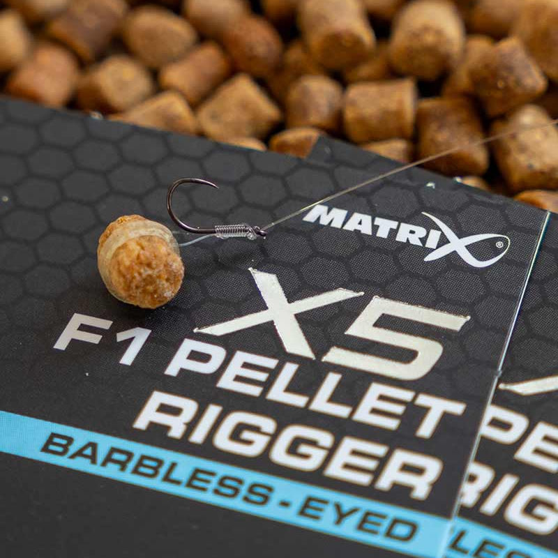 Carlige Feeder MATRIX X5F1 Pellet Rigger Barbless 10buc/pac