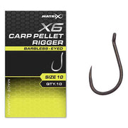 Carlige Feeder MATRIX X6 Carp Pellet Rigger Barbless 10buc/pac