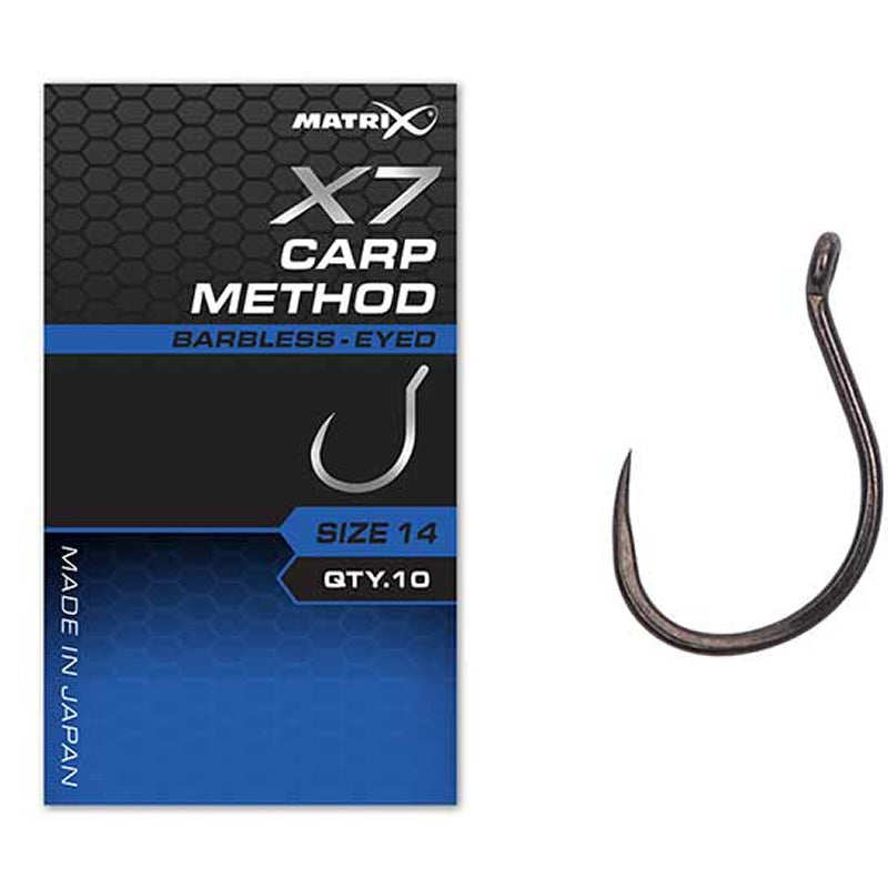 Carlige Feeder MATRIX X7 Carp Method Barbless 10buc/pac