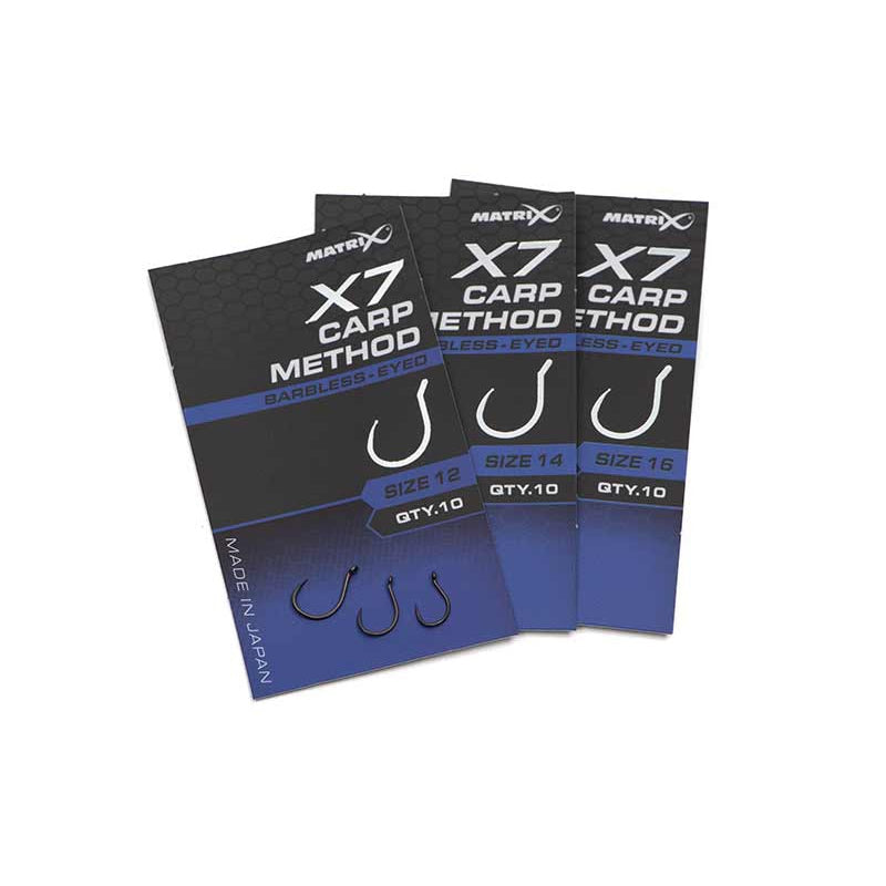 Carlige Feeder MATRIX X7 Carp Method Barbless 10buc/pac