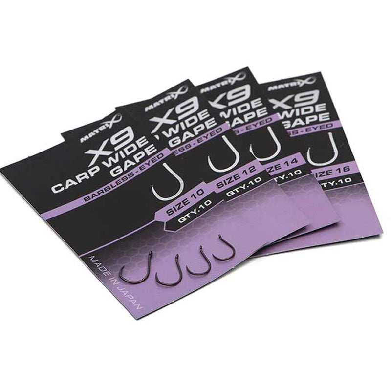 Carlige Feeder MATRIX X9 Carp Wide Gape Barbless 10buc/pac