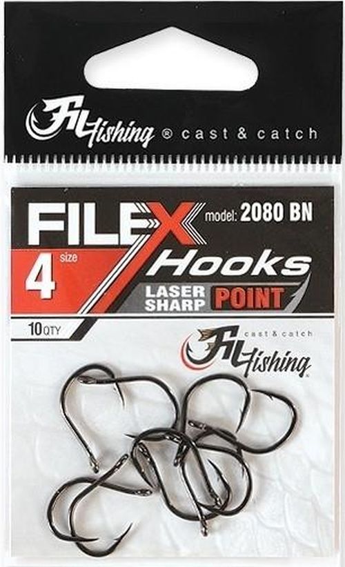 Carlige Filfishing 2080 Black Nickel Cu Ochet 10buc/pac