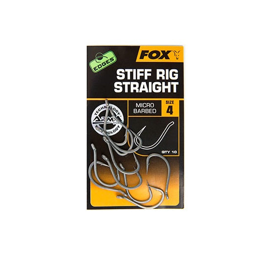 Carlige Fox Edges Stiff Rig Straight 10buc/plic