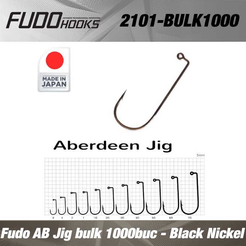 Carlige Fudo AB Jig Black Nickel Nr.1 1000buc/bulk