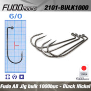 Carlige Fudo AB Jig Black Nickel Nr.6/0, 1000buc/bulk