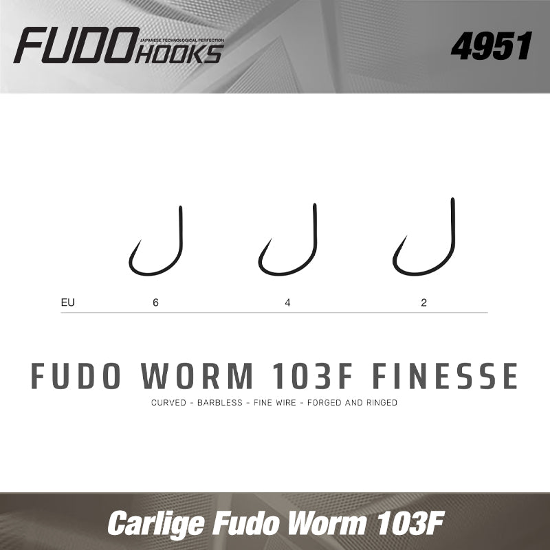 Carlige Fudo Worm 103F Finesse