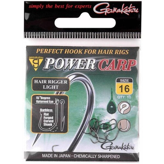Carlige GAMAKATSU POWERCARP HAIR RIGGER L EYED 10BUC/plic Nr 12