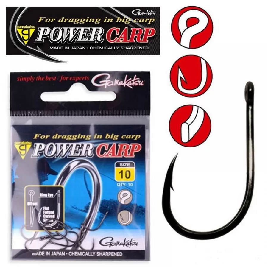 Carlige GAMAKATSU Power Carp Ring Eye NSB, Nr.16, 10buc/pac